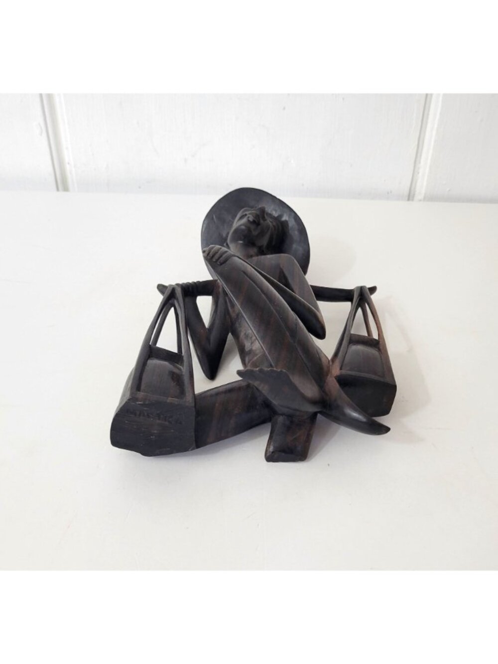 Iron Wood Figurine Rice Farmer - Picture 7 of 8